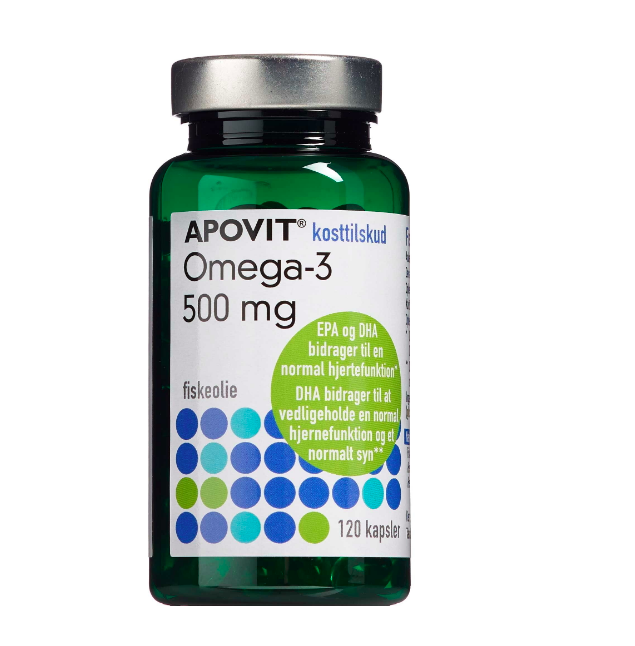 Apovit Omega-3 500 mg, 120 stk (Udløb: 09/2025)