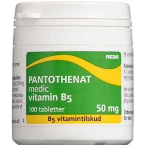 Pantotenat Vitamin B5 tabletter, 100 stk (Udløb: 11/2024)