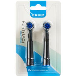 Ekulf Powerbrush Refill, Sort, 2 stk (Restlager)