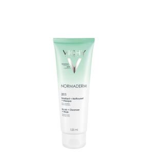 Vichy Normaderm 3-i-1 Cleanser + Scrub + Mask, 125 ml (Udløb: 01/2026)