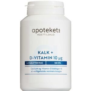 Apotekets Kalk og D-vitamin 10 µg, 120 stk (Udløb: 10/2023)