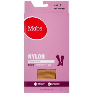 Mabs Nylon Knee Tan Medium OBS DEFEKT EMBALLAGE, 1 par (Udløb: 03/2027)