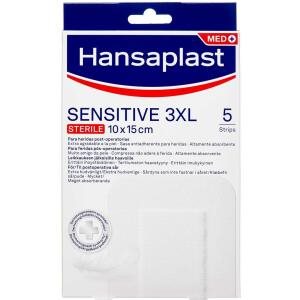 Hansaplast Sensitive 3XL 10x15cm, 5 stk (Udløb: 06/2024)