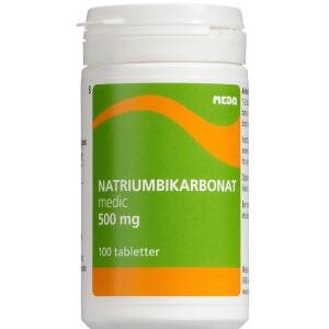 Natriumbikarbonat 500 mg, 100 stk (Udløb: 03/2025)