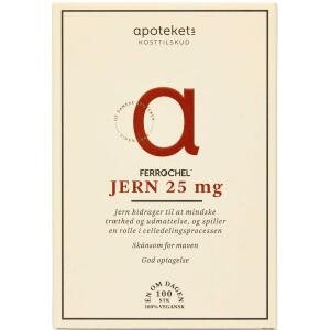 Apotekets Jern 25 mg tabletter, 100 stk (Udløb: 07/2025)